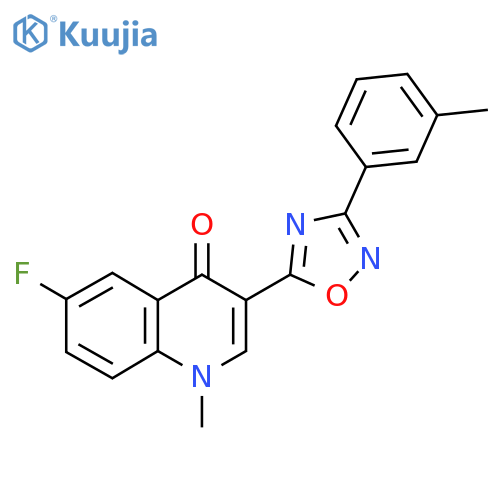 6-fluoro-1-methyl-3-[3-(3-methylphenyl)-1,2,4-oxadiazol-5-yl]-1,4-dihydroquinolin-4-one structure