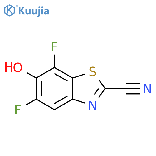 2-Benzothiazolecarbonitrile, 5,7-difluoro-6-hydroxy- structure