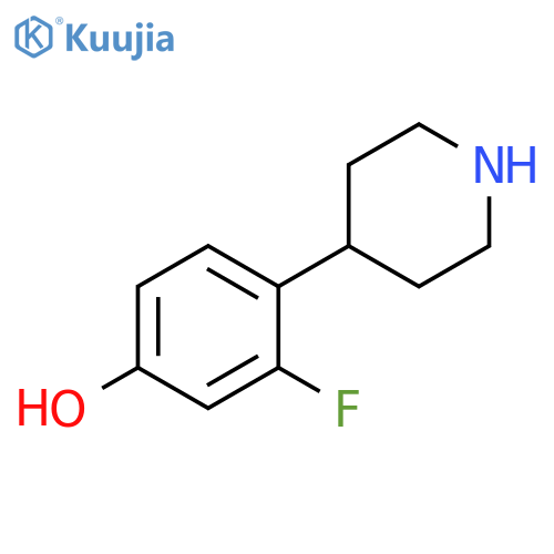 3-fluoro-4-(piperidin-4-yl)phenol structure
