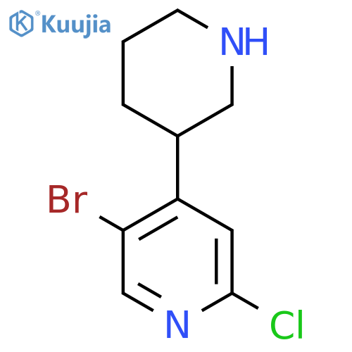 5-bromo-2-chloro-4-(piperidin-3-yl)pyridine structure