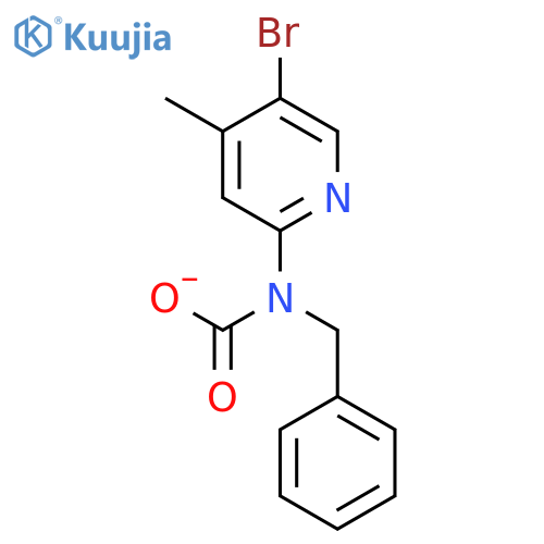N-benzyl-N-(5-bromo-4-methylpyridin-2-yl)carbamate structure