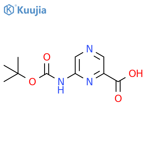 2-Pyrazinecarboxylic acid, 6-[[(1,1-dimethylethoxy)carbonyl]amino]- structure