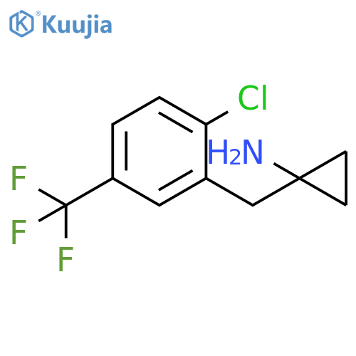 1-{2-chloro-5-(trifluoromethyl)phenylmethyl}cyclopropan-1-amine structure