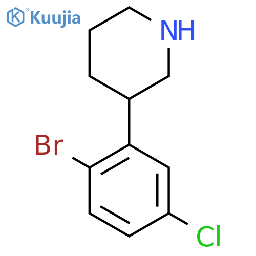 3-(2-bromo-5-chlorophenyl)piperidine structure