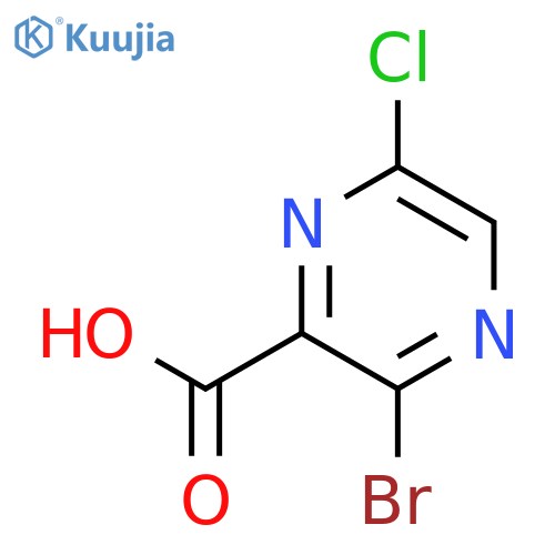 3-Bromo-6-chloropyrazine-2-carboxylic acid structure