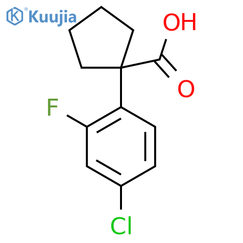 1-(4-chloro-2-fluorophenyl)cyclopentane-1-carboxylic acid structure