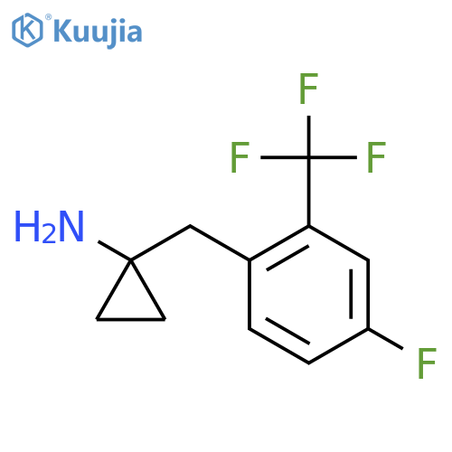 1-{4-fluoro-2-(trifluoromethyl)phenylmethyl}cyclopropan-1-amine structure