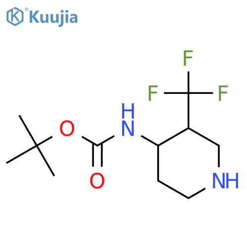 tert-butyl (3-(trifluoromethyl)piperidin-4-yl)carbamate structure