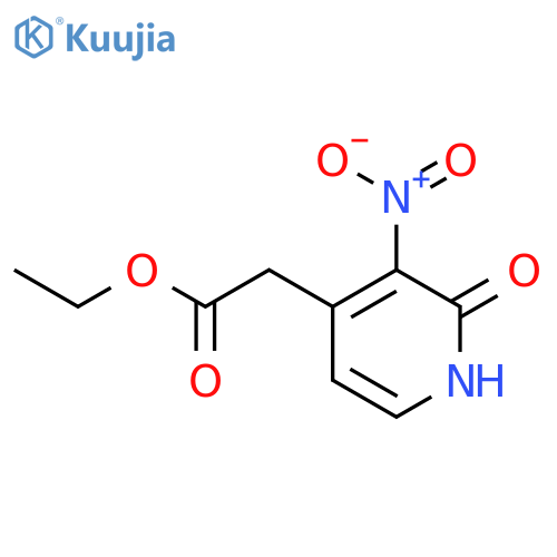 Ethyl 2-hydroxy-3-nitropyridine-4-acetate structure