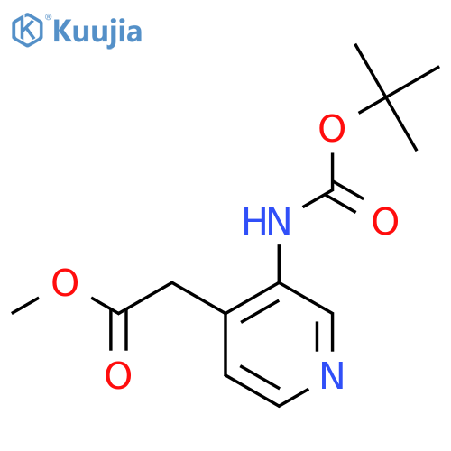 Methyl 2-(3-((tert-butoxycarbonyl)amino)pyridin-4-yl)acetate structure