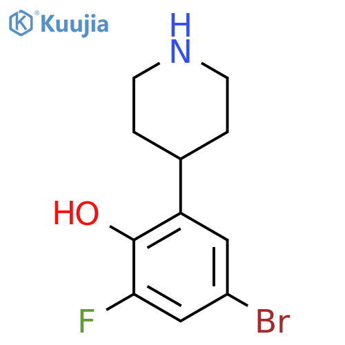 4-bromo-2-fluoro-6-(piperidin-4-yl)phenol structure