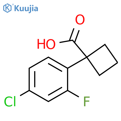 1-(4-chloro-2-fluorophenyl)cyclobutane-1-carboxylic acid structure