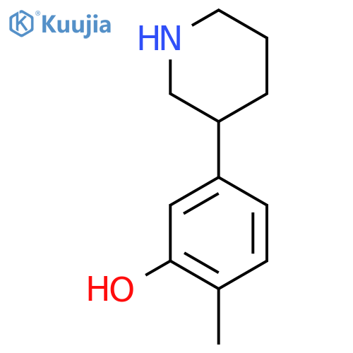 2-methyl-5-(piperidin-3-yl)phenol structure