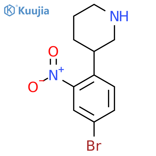 3-(4-bromo-2-nitrophenyl)piperidine structure