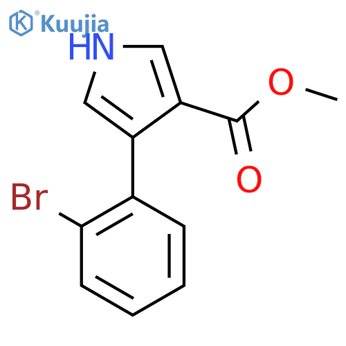 4-(2-Bromo-phenyl)-1H-pyrrole-3-carboxylic acid methyl ester structure