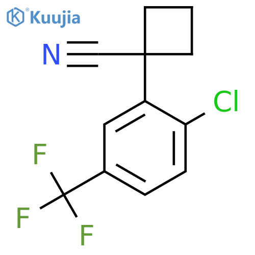 1-2-chloro-5-(trifluoromethyl)phenylcyclobutane-1-carbonitrile structure
