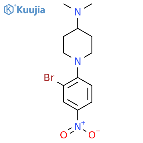 1-(2-Bromo-4-nitrophenyl)-N,N-dimethylpiperidin-4-amine structure