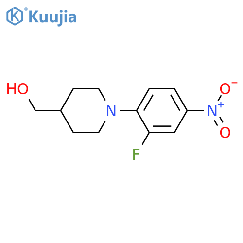 (1-(2-fluoro-4-nitrophenyl)piperidin-4-yl)methanol structure