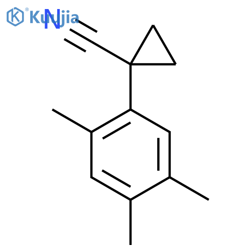 1-(2,4,5-trimethylphenyl)cyclopropane-1-carbonitrile structure