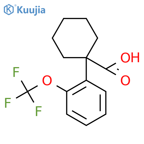 1-2-(trifluoromethoxy)phenylcyclohexane-1-carboxylic acid structure