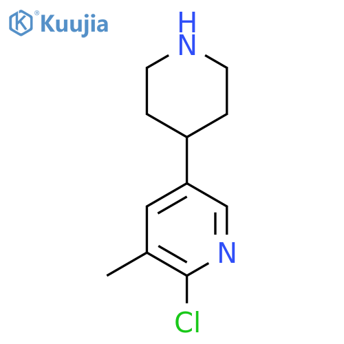2-chloro-3-methyl-5-(piperidin-4-yl)pyridine structure