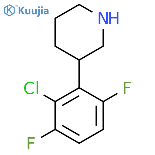3-(2-chloro-3,6-difluorophenyl)piperidine structure