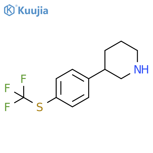 3-{4-(trifluoromethyl)sulfanylphenyl}piperidine structure