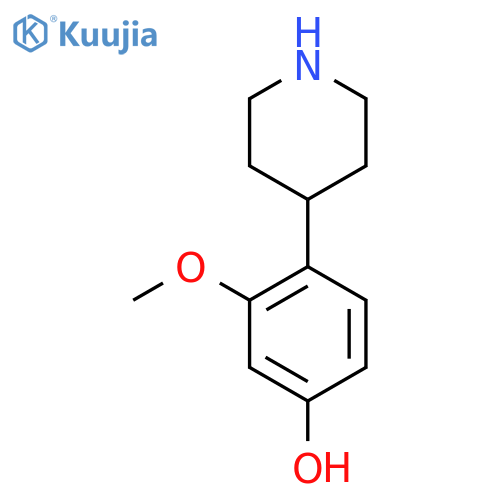 3-Methoxy-4-(piperidin-4-yl)phenol structure