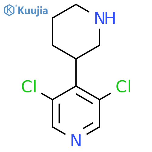 3,5-dichloro-4-(piperidin-3-yl)pyridine structure