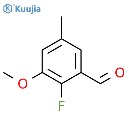 Benzaldehyde, 2-fluoro-3-methoxy-5-methyl- structure