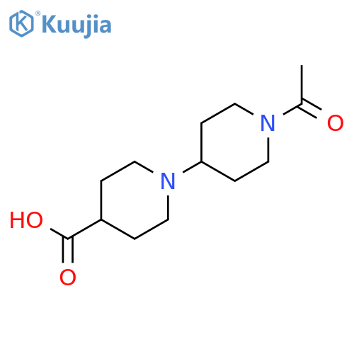 1'-Acetyl-1,4'-bipiperidine-4-carboxylic acid structure