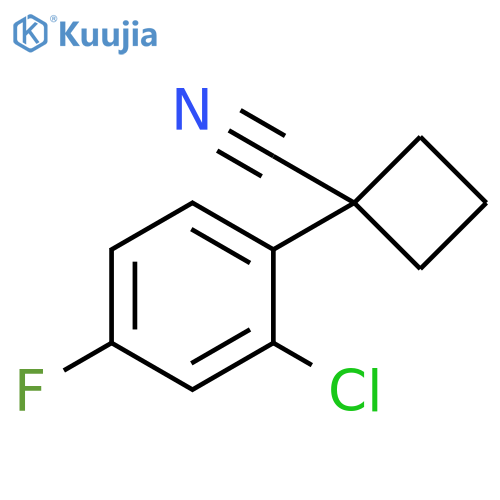 1-(2-chloro-4-fluorophenyl)cyclobutane-1-carbonitrile structure