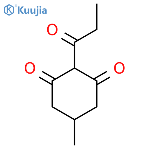 5-methyl-2-propanoylcyclohexane-1,3-dione structure