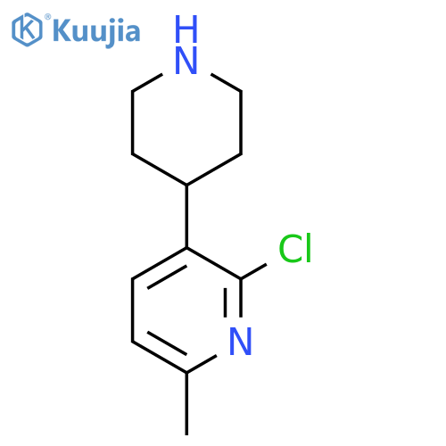 2-chloro-6-methyl-3-(piperidin-4-yl)pyridine structure