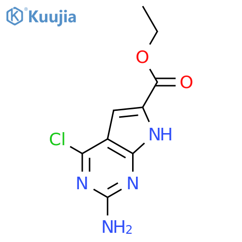 Ethyl 2-amino-4-chloro-7H-pyrrolo[2,3-d]pyrimidine-6-carboxylate structure