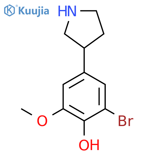 2-bromo-6-methoxy-4-(pyrrolidin-3-yl)phenol structure