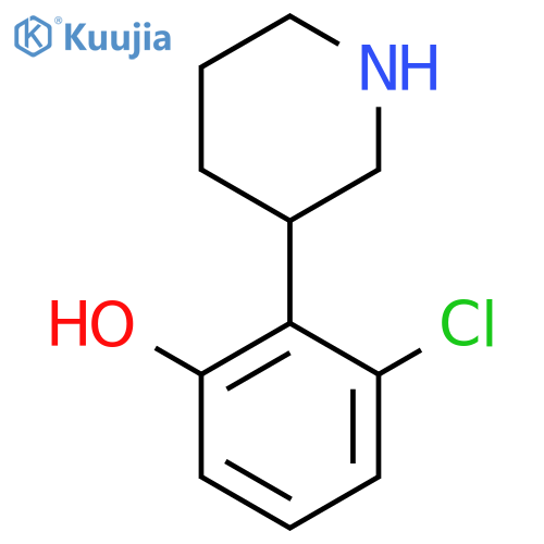 3-chloro-2-(piperidin-3-yl)phenol structure