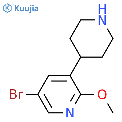 5-bromo-2-methoxy-3-(piperidin-4-yl)pyridine structure