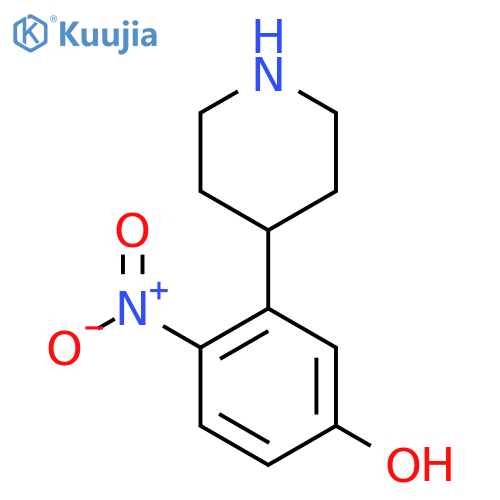 4-nitro-3-(piperidin-4-yl)phenol structure