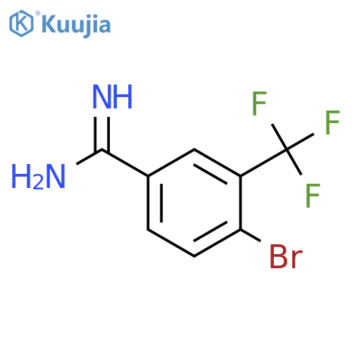 4-bromo-3-(trifluoromethyl)benzene-1-carboximidamide structure