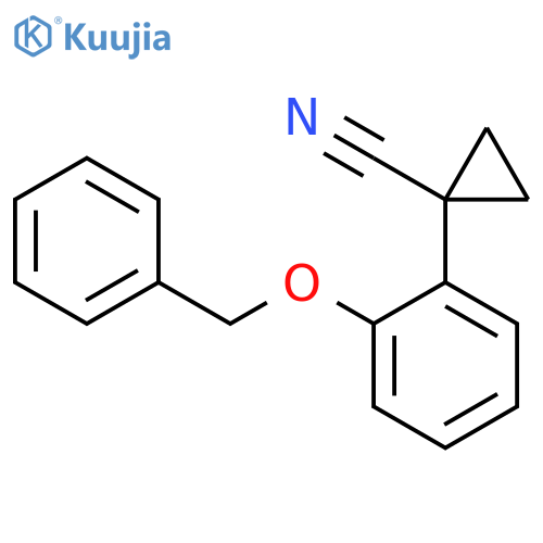 1-2-(benzyloxy)phenylcyclopropane-1-carbonitrile structure