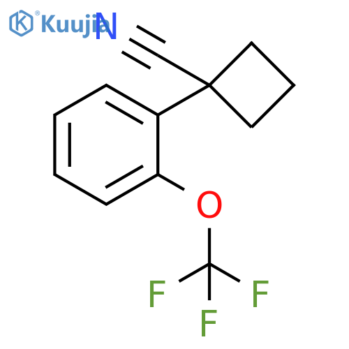 1-2-(trifluoromethoxy)phenylcyclobutane-1-carbonitrile structure