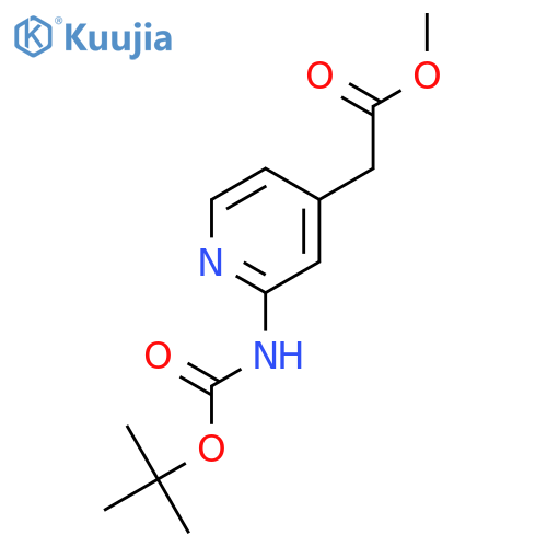 (2-tert-Butoxycarbonylamino-pyridin-4-yl)-acetic acid methyl ester structure