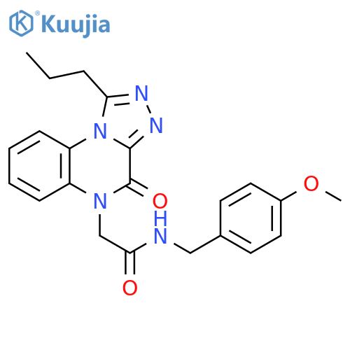 N-[(4-methoxyphenyl)methyl]-2-{4-oxo-1-propyl-4H,5H-[1,2,4]triazolo[4,3-a]quinoxalin-5-yl}acetamide structure