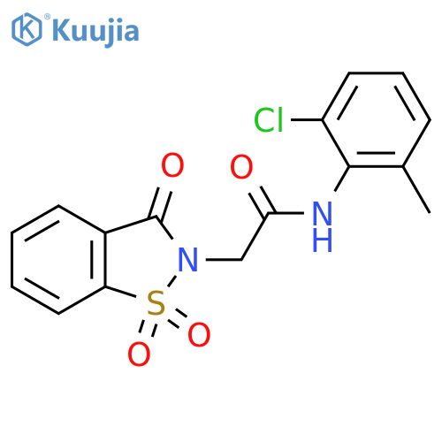 N-(2-chloro-6-methylphenyl)-2-(1,1,3-trioxo-2,3-dihydro-1lambda6,2-benzothiazol-2-yl)acetamide structure