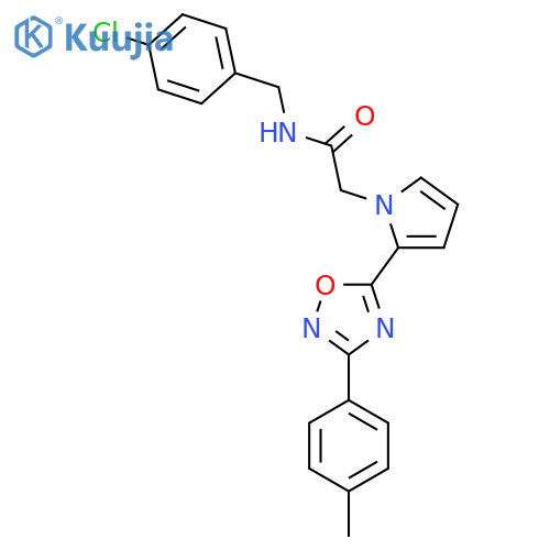 N-[(4-chlorophenyl)methyl]-2-{2-[3-(4-methylphenyl)-1,2,4-oxadiazol-5-yl]-1H-pyrrol-1-yl}acetamide structure