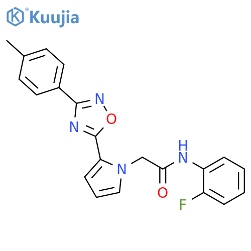 N-(2-fluorophenyl)-2-{2-[3-(4-methylphenyl)-1,2,4-oxadiazol-5-yl]-1H-pyrrol-1-yl}acetamide structure