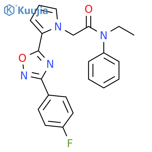 N-ethyl-2-{2-[3-(4-fluorophenyl)-1,2,4-oxadiazol-5-yl]-1H-pyrrol-1-yl}-N-phenylacetamide structure