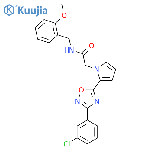 2-{2-[3-(3-chlorophenyl)-1,2,4-oxadiazol-5-yl]-1H-pyrrol-1-yl}-N-[(2-methoxyphenyl)methyl]acetamide structure