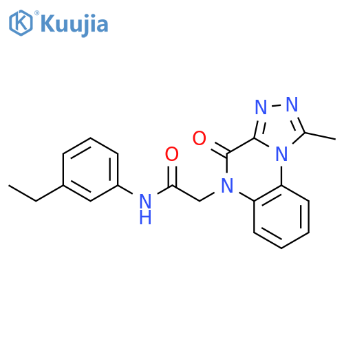 N-(3-ethylphenyl)-2-{1-methyl-4-oxo-4H,5H-[1,2,4]triazolo[4,3-a]quinoxalin-5-yl}acetamide structure